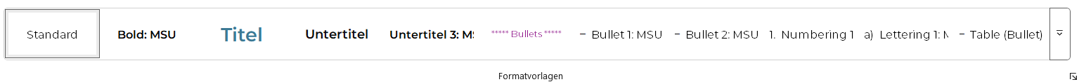 Word Formatvorlagen