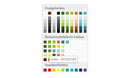 Beispiel erweiterte Farbpalette