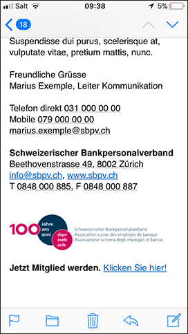 Mobile E-Mail Signatur