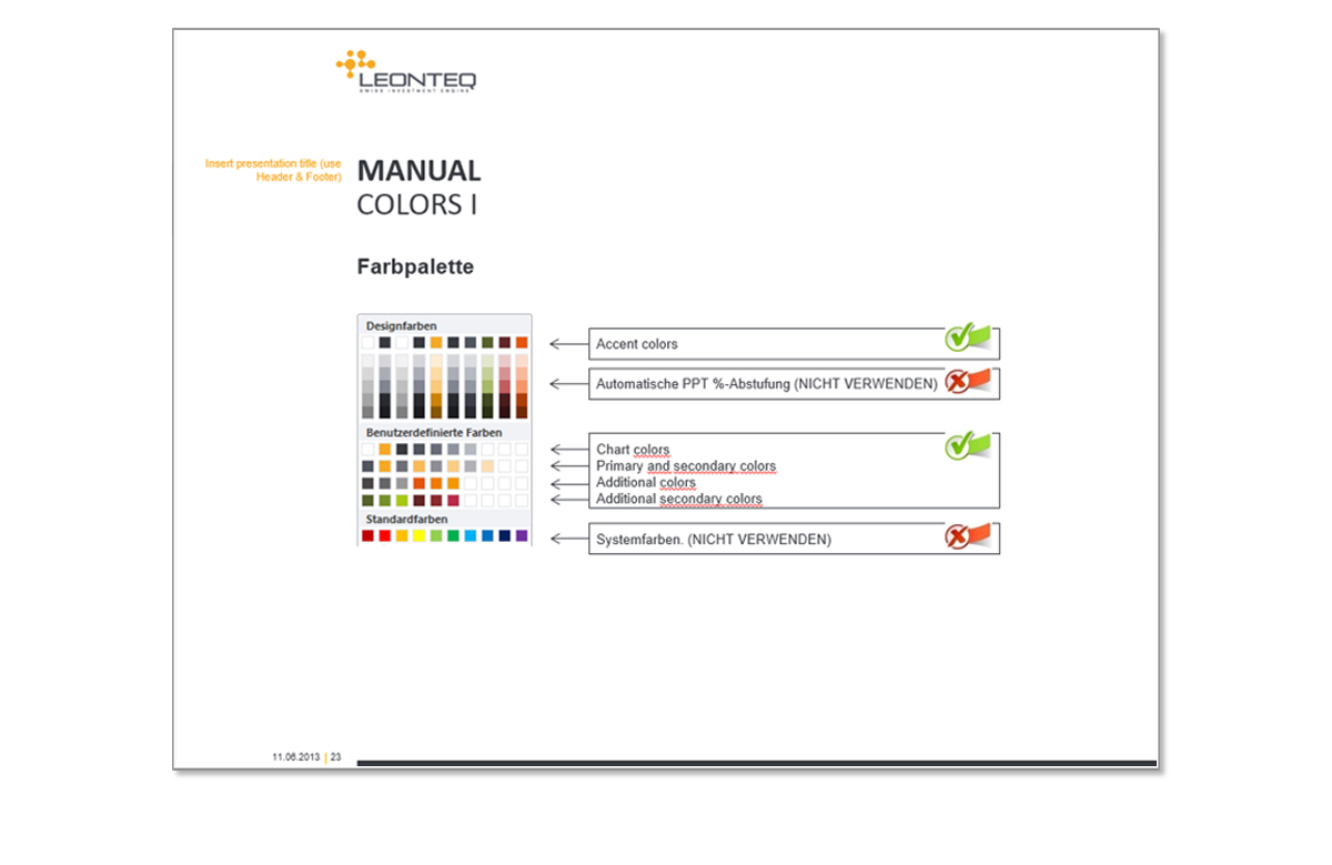 Powerpoint Layout Farben