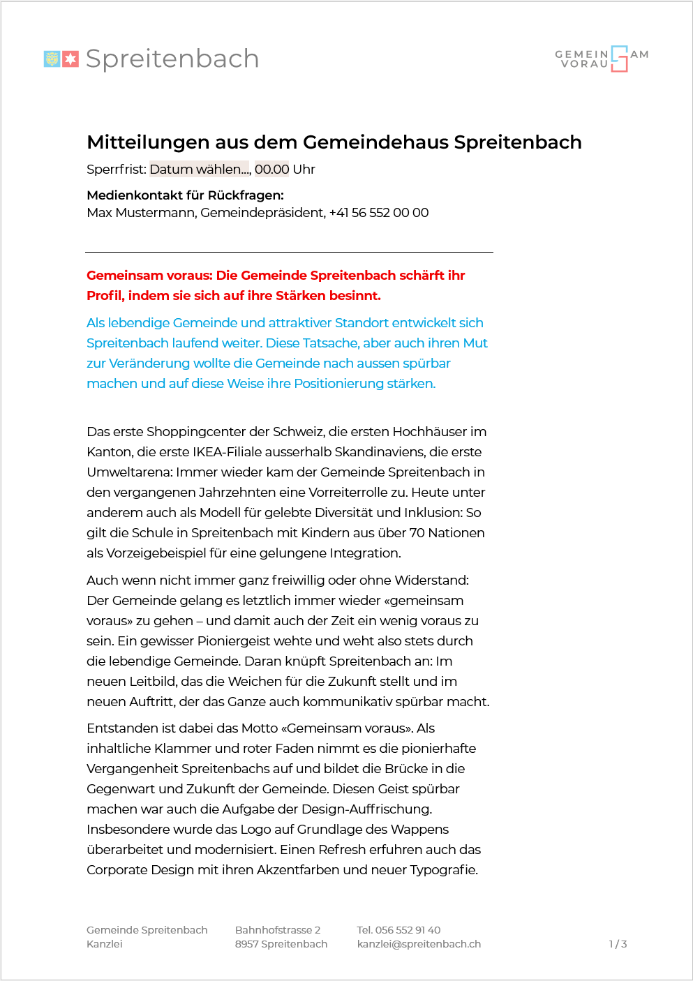 Word Medienmitteilung