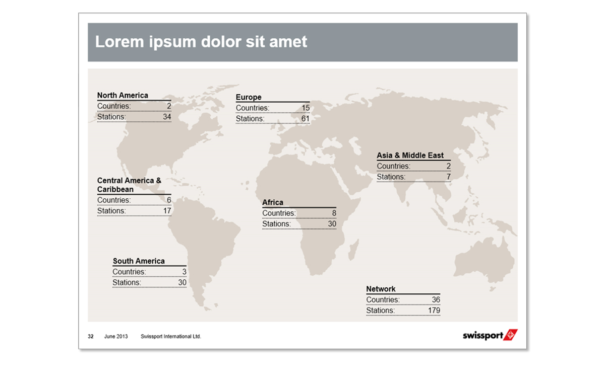 Powerpoint Layout Weltkarte